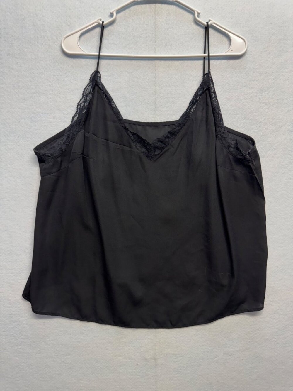 Shein Curve Black Lace-Trim Cami Top 4XL 100% Polyester Womens Plus Size